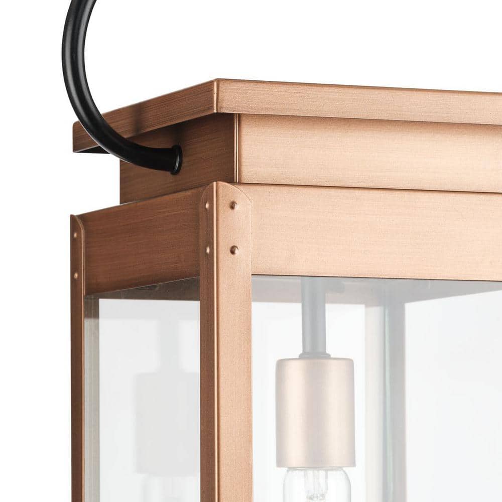 Antique Copper Glass Outdoor Hanging Lantern Light