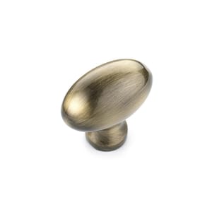 Laurier Collection 1-9/16 in. (40 mm) x 7/8 in. (22 mm) Antique English Traditional Cabinet Knob