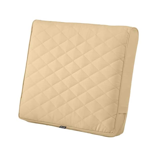 Classic Accessories Montlake FadeSafe 21 in. W x 19 in. D x 3 in. Thick  Chamomile Rectangular Outdoor Quilted Dining Seat Cushion 62-009-CREAM-EC -  The Home Depot