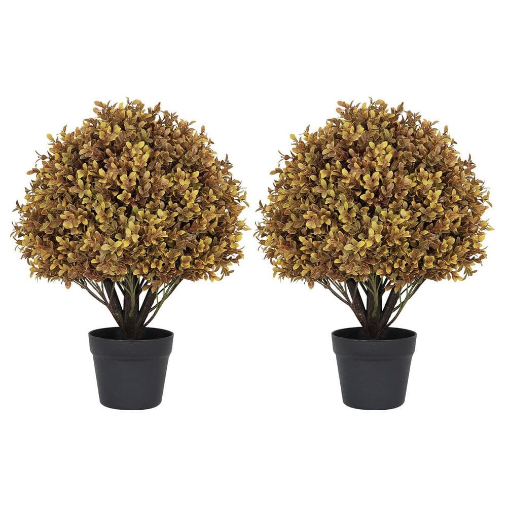 2 ft. Artificial Topiary Tree Autumn Boxwood Decorative Ball Tree in Pot 2-Pack price history on PriceWatchPro