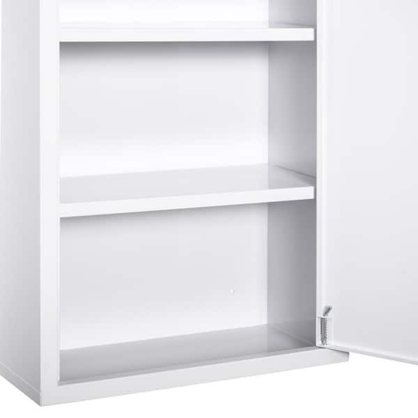 7 in. W x 16 in. D White Steel Decorative Wall Shelf Mount