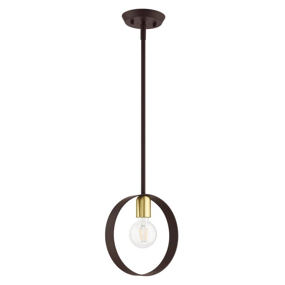 Modesto Mini Bronze and Satin Brass LED Pendant Light