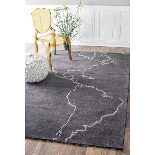 Nuloom America Map Playmat Gray 5 Ft X, Map Area Rug