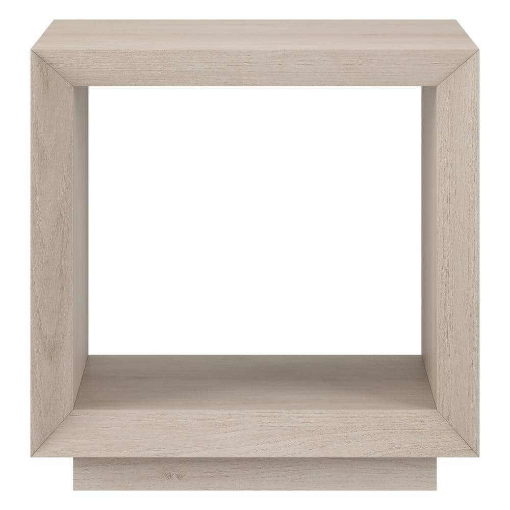 Tannen 22 in. Alder White Rectangular MDF Top End Table