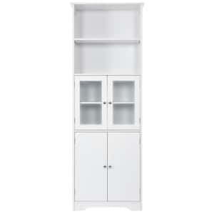 22.6 in. W x 11.2 in. D x 64 in. H Bathroom Tall Storage Cabinet with Shelves and Doors, Kitchen Cabinet in White
