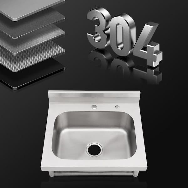 Kichae 25 in. Freestanding Stainless Steel 1-Compartment