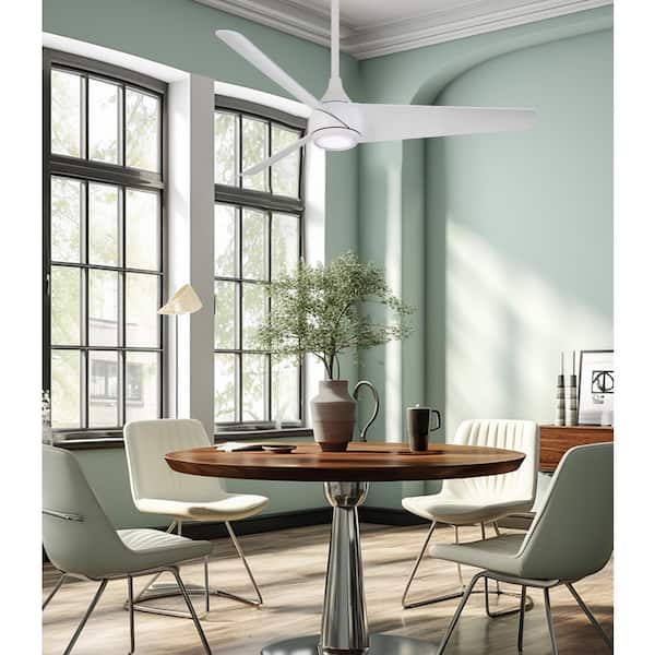 Twist 52 in. Integrated LED Indoor Flat White Smart Ceiling Fan with Remote Control