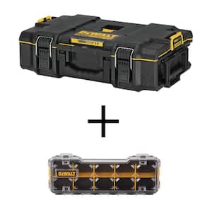 DeWalt TOUGHSYSTEM 2.0, 22 in. Small Tool Box with 10-Compartment Pro Small Parts Organizer, Black