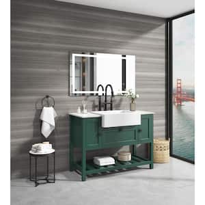 48 in. W x 20 in. D x 33.60 in. H Bath Vanity Cabinet without Top Solid Wood in Green
