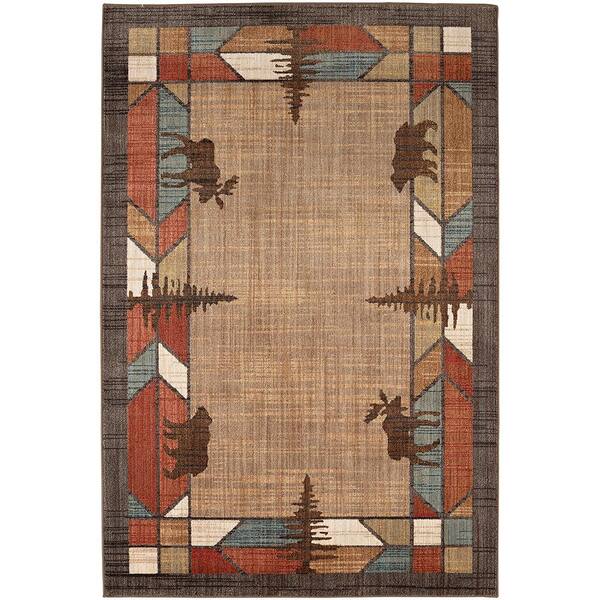 Mohawk Home Butte Brown 5 ft. x 8 ft. Lodge Area Rug