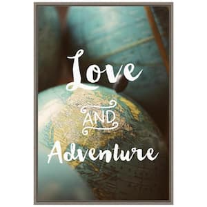 16 in. x 23.25 in. Love and Adventure Valentine's Day Holiday Framed Canvas Wall Art