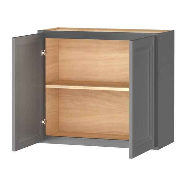 Keyport Shaker 30 in. W x 12 in. D x 24 in. H Charcoal Plywood Tool-Free Ready To Assemble Wall Bridge Kitchen Cabinet