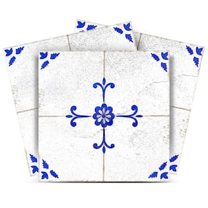 Steel Blue and White R95 7 in. x 7 in. Vinyl Peel and Stick Tile (24 Tiles, 8.17 sq. ft./Pack)