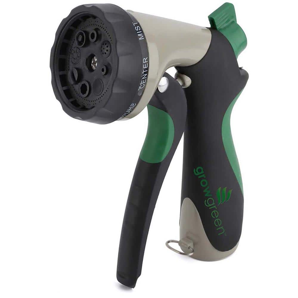 GrowGreen 8-Pattern Front-Trigger Garden Hose Nozzle MSN-HD - The