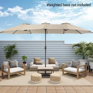 15 ft. x 9 ft. Outdoor Double-Sided Umbrella Market Patio Umbrella in Sand