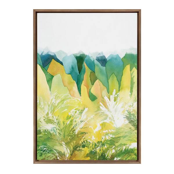Kate and Laurel Sylvie In Awe by Janet Meinke-Lau Framed Canvas Plant Art Print 33 in. x 23 in.