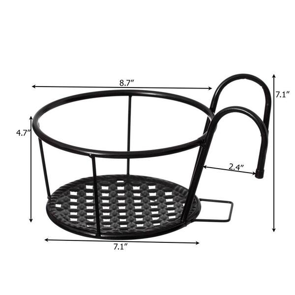 Gardenised Set of 4 Decorative Round Iron Hanging Bucket Style