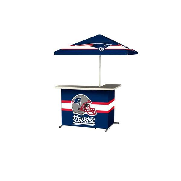 Best of Times New England Patriots All-Weather L-Shaped Patio Bar with 6 ft. Umbrella