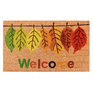 Leafy Fall Harvest Rectangular Welcome Doormat 18 x 30