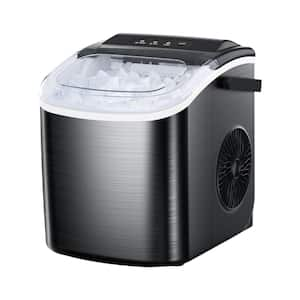 8.66 in. 26 lbs. Countertop or Portable Bullet Ice Maker in Stainless Steel Black