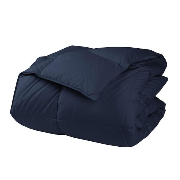 The Company Store Comforter LaCrosse Lofatire Extra Warmth Navy Blue King Comforter
