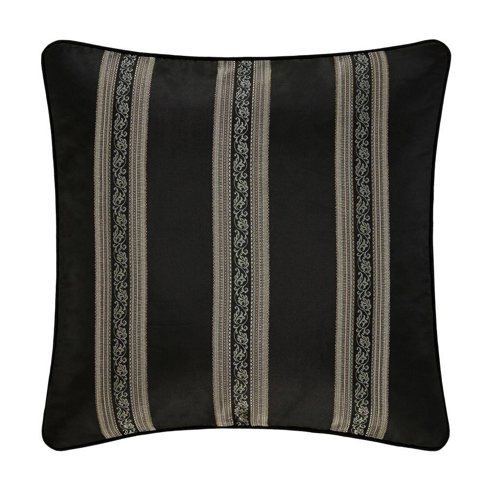Black Velvet Euro Sham with Woven Border