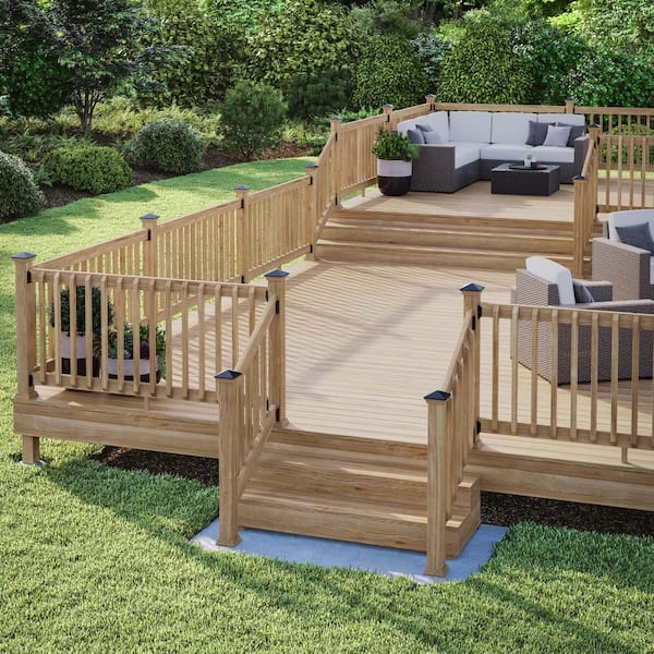 4 in. x 4 in. Red Western Cedar Black High Point Post Cap