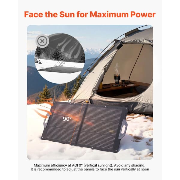100-Watt Foldable Solar Panel with 24% Efficiency Portable Monocrystalline Charger MC4 USB-A Type-C DC IP65 Waterproof