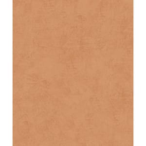 Worn Leather Texture Burnt Orange Matte Finish Vinyl on Non-Woven Non-Pasted Wallpaper Roll
