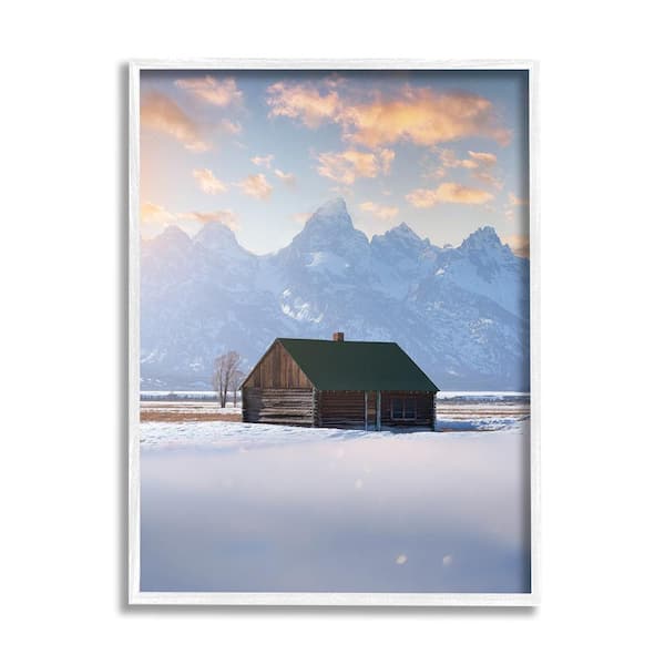Stupell Industries Snowy Winter Cabin by Jared Kreiss 1-Piece Framed Graphic Print Nature Poster Art Print 14 in. x 11 in.