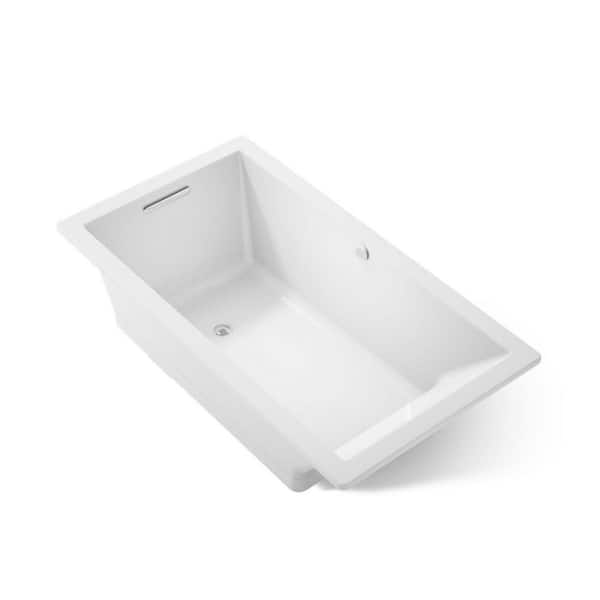 Underscore 66 in. x 36 in. Rectangular Whirlpool Bathtub with Reversible Drain in White