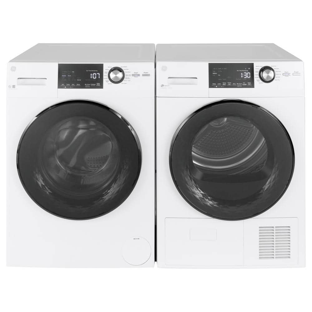 White 4.1 cu. ft. Stackable Electric Dryer with Stainless Steel Drum