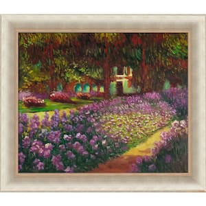 Artist's Garden at Giverny by Claude Monet Andover Champagne Framed Abstract Painting Art Print 25.38 in. x 29.38 in.