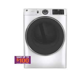7.8 cu.ft. Smart Front Load Electric Dryer in White with Steam and Sanitize