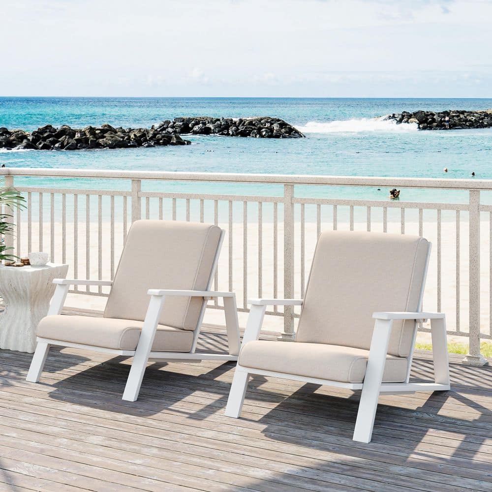 Acacia Wood Outdoor Adirondack Lounge Chair, Patio Club Chair with ...