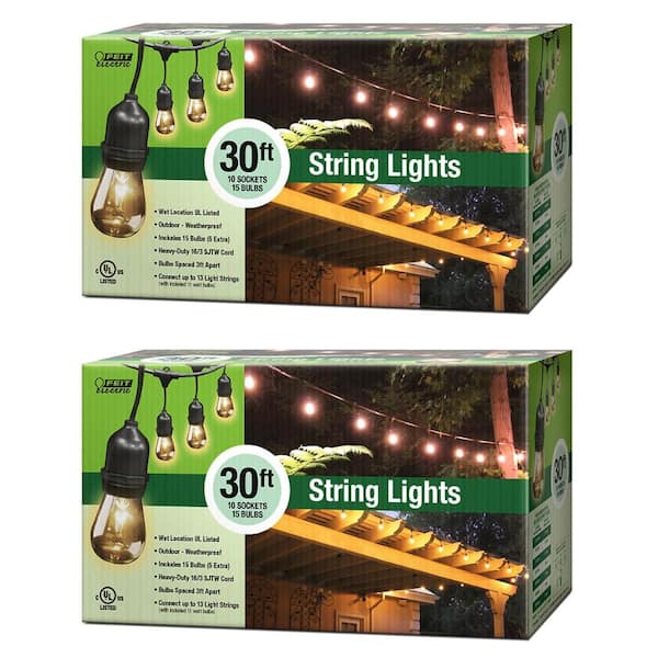 30 ft. 10-Socket Incandescent Indoor and Outdoor String Light Set 30 ft. 10-Socket Incandescent Indoor and Outdoor String Light Set