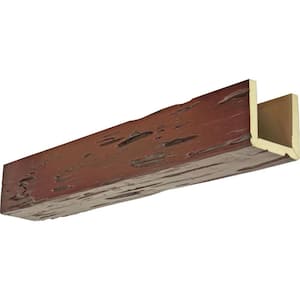 4 in. x 12 in. x 8 ft. 3-Sided (U-Beam) Pecky Cypress Premium Cherry Faux Wood Ceiling Beam