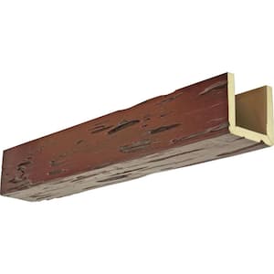 10 in. x 12 in. x 18 ft. 3-Sided (U-Beam) Pecky Cypress Premium Cherry Faux Wood Ceiling Beam