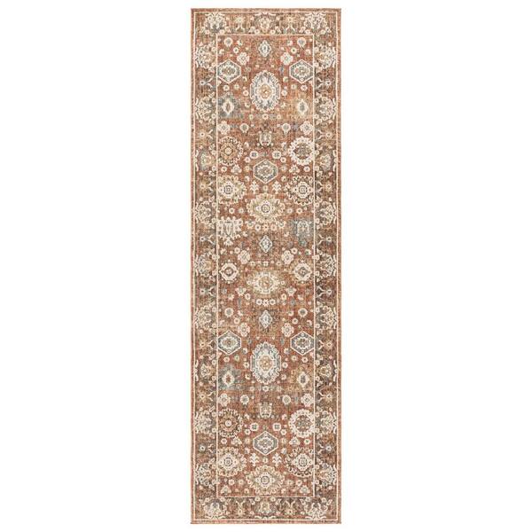 Sarafina 2 ft. x 8 ft. Copper/Brown Tribal Runner Rug
