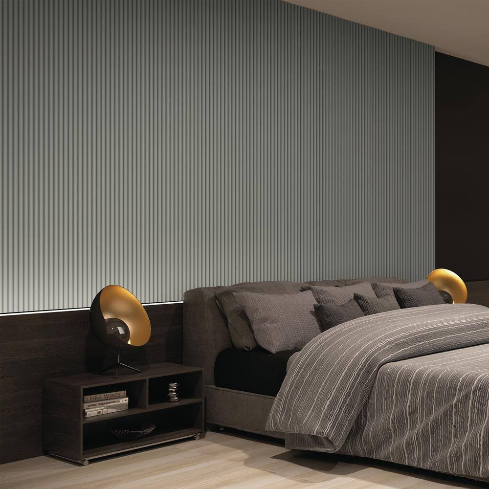 Gray 6.2" x 102" 3D Textured Vinyl Slat Wall Panels