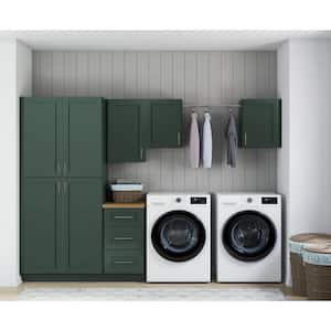 Richmond Aspen Green Plywood Shaker Stock Ready to Assemble Kitchen-Laundry Cabinet Kit 24 in. x 84 in. x 120 in.