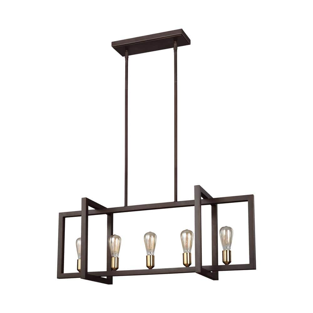 Feiss F3147/5 Finnegan 5 Light 40  Wide Chandelier - Bronze