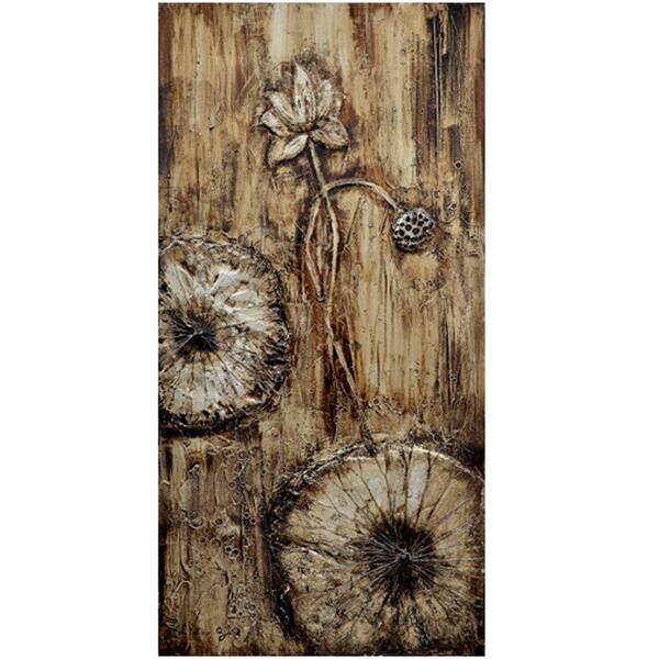 Yosemite Home Decor 55 in. x 28 in. "Floweret I" Hand Painted Canvas Wall Art