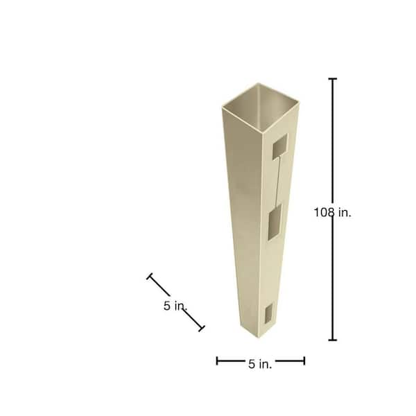 Barrette Outdoor Living Rainier 5 in. x 5 in. x 9 ft. Sand Vinyl Fence End Post