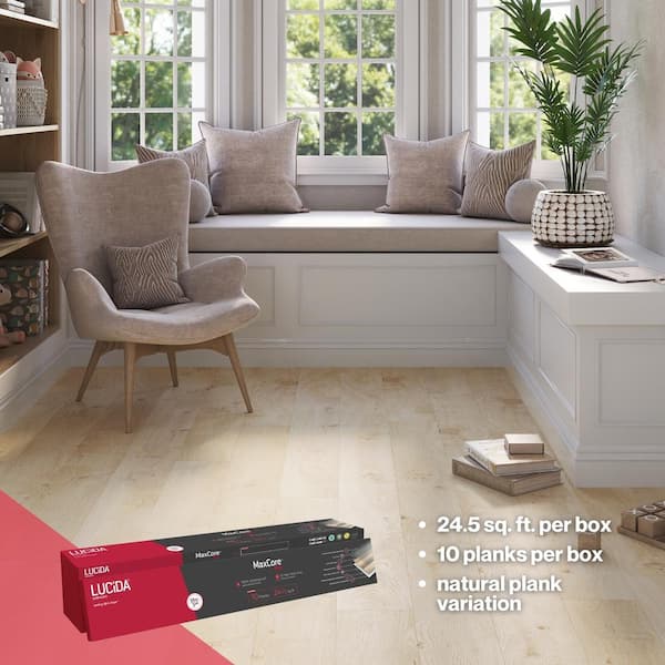 Lucida USA MaxCore Pro Sandstorm Brown 20-mil x 7-3/32-in W x 48-in L Waterproof Interlocking Luxury Vinyl Plank Flooring (24.5-sq ft/ Piece)