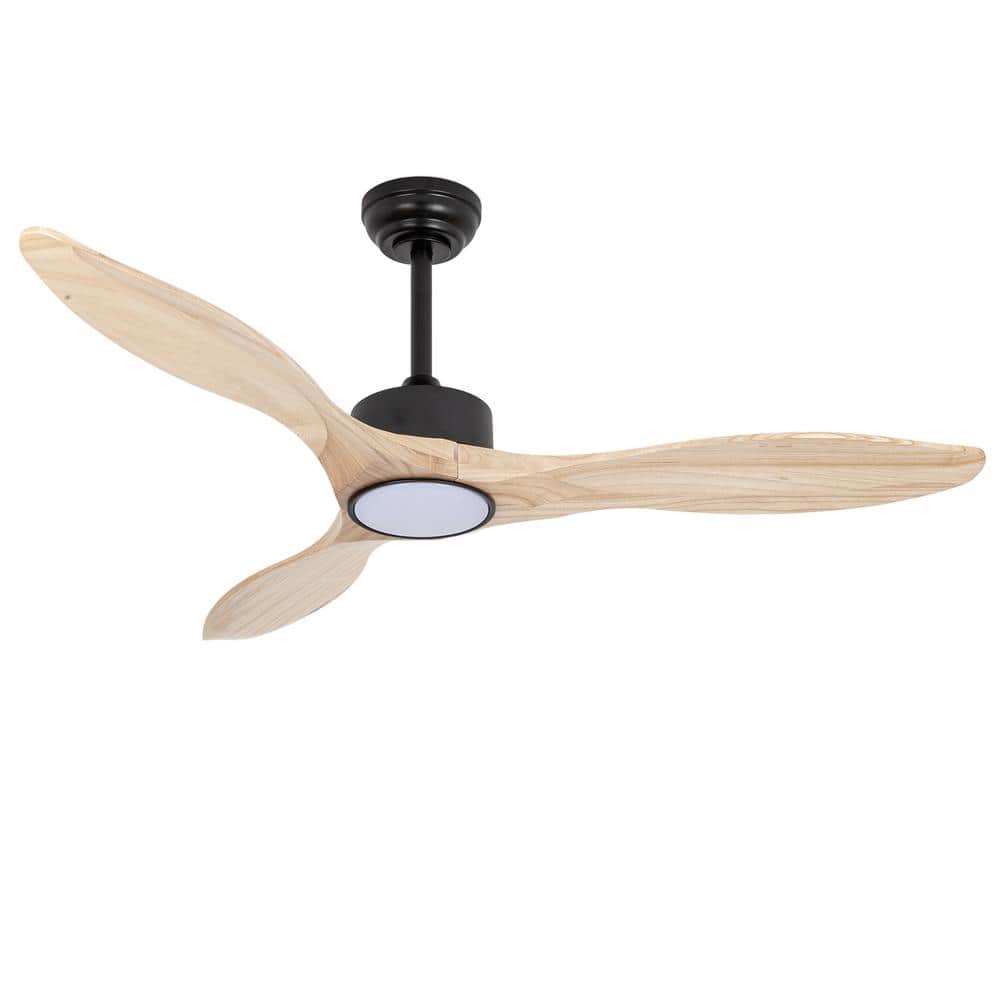 52 in. LED Indoor Outdoor Matte Black and Mahogany Finished Ceiling Fan with one Light and Remote Control price history on PriceWatchPro