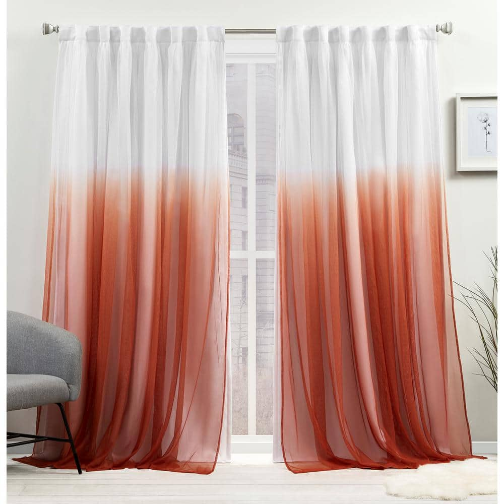 EXCLUSIVE HOME Crescendo Mecca Orange Ombre Room Darkening Hidden