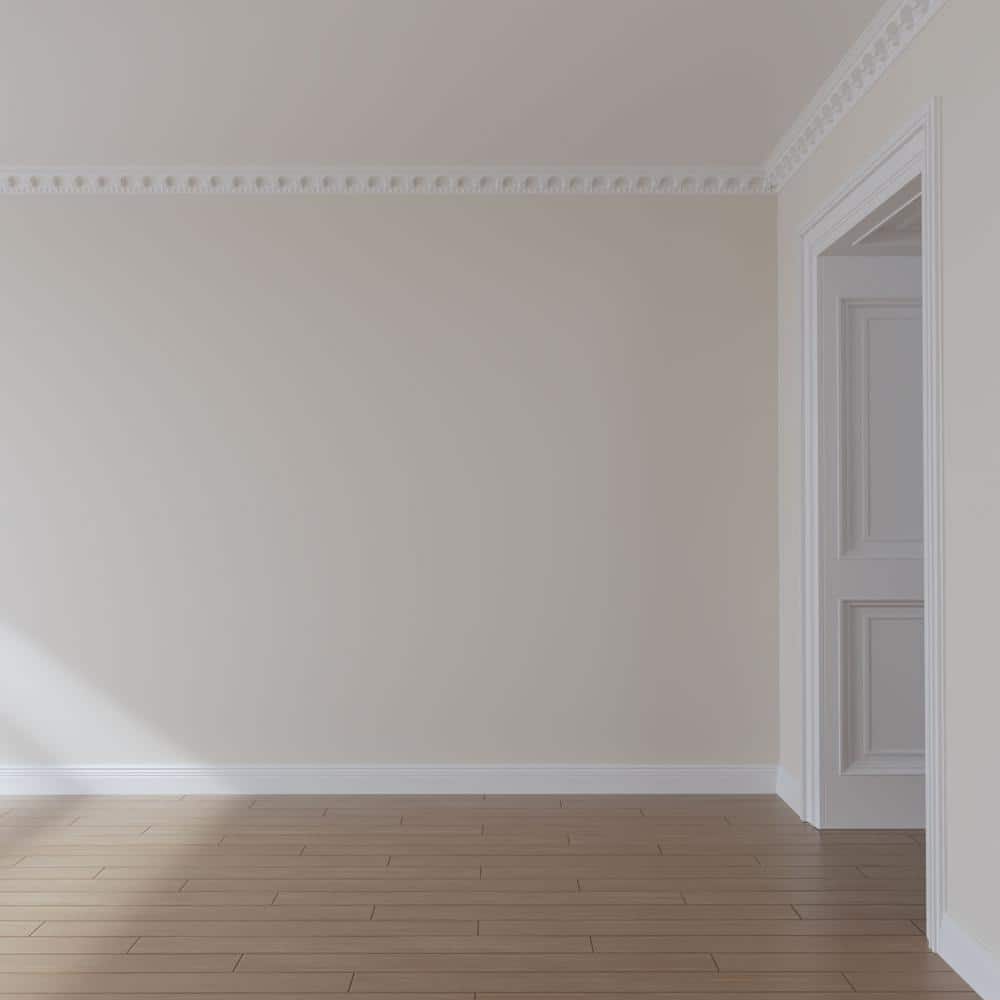 Primed White Polyurethane Attica Crown Moulding, 94.5 inches