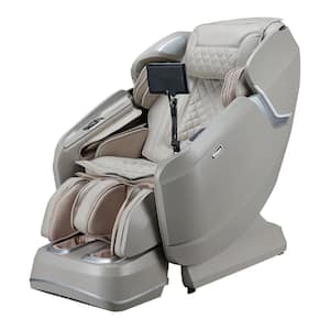 Pro Vigor Series 4D Massage Chair in Cream with Zero Gravity, Bluetooth Speaker, Heated Roller, Wireless Phone Charger