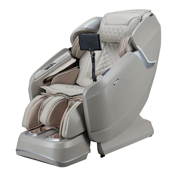 TITAN Pro Vigor Series 4D Massage Chair in Cream with Zero Gravity, Bluetooth Speaker, Heated Roller, Wireless Phone Charger